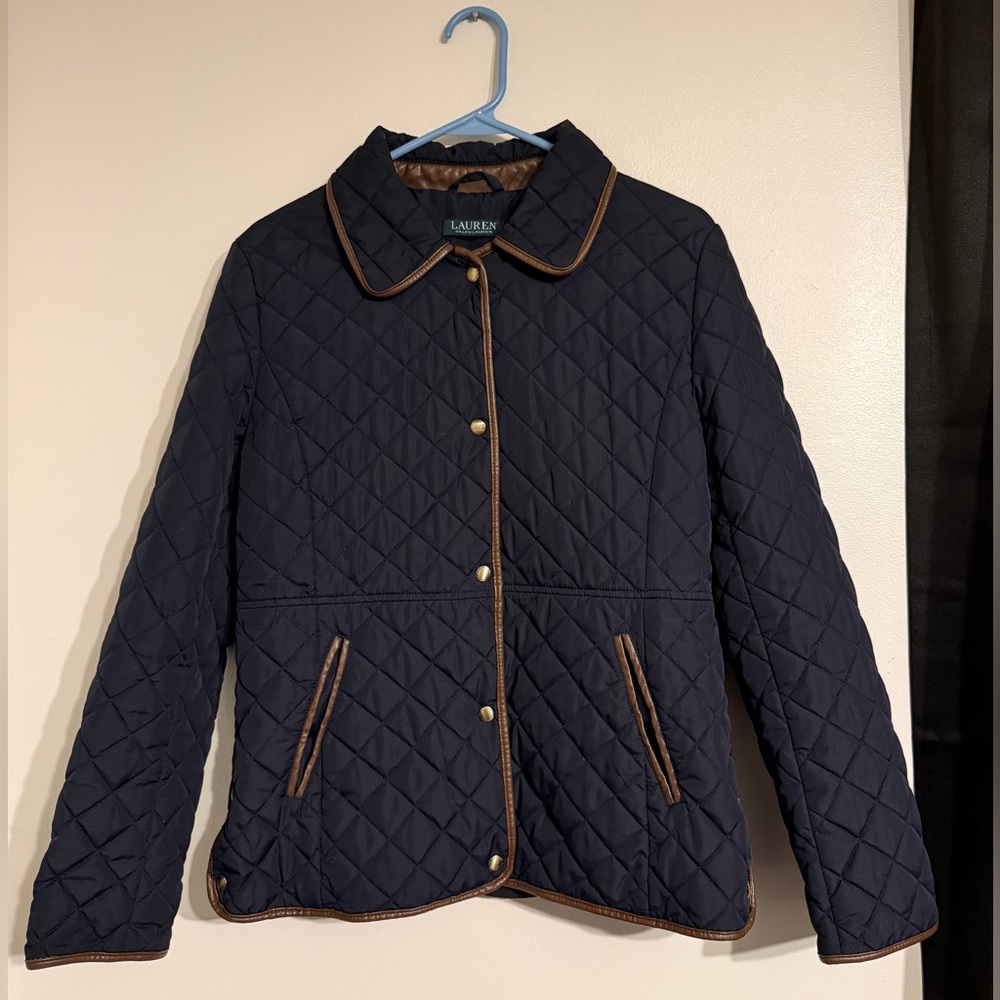 SOLD Lauren Ralph Lauren Quilted Velboa Lined Coat M